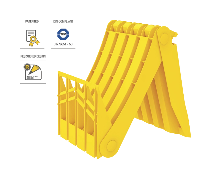 Foldable wheel chock | Origamy